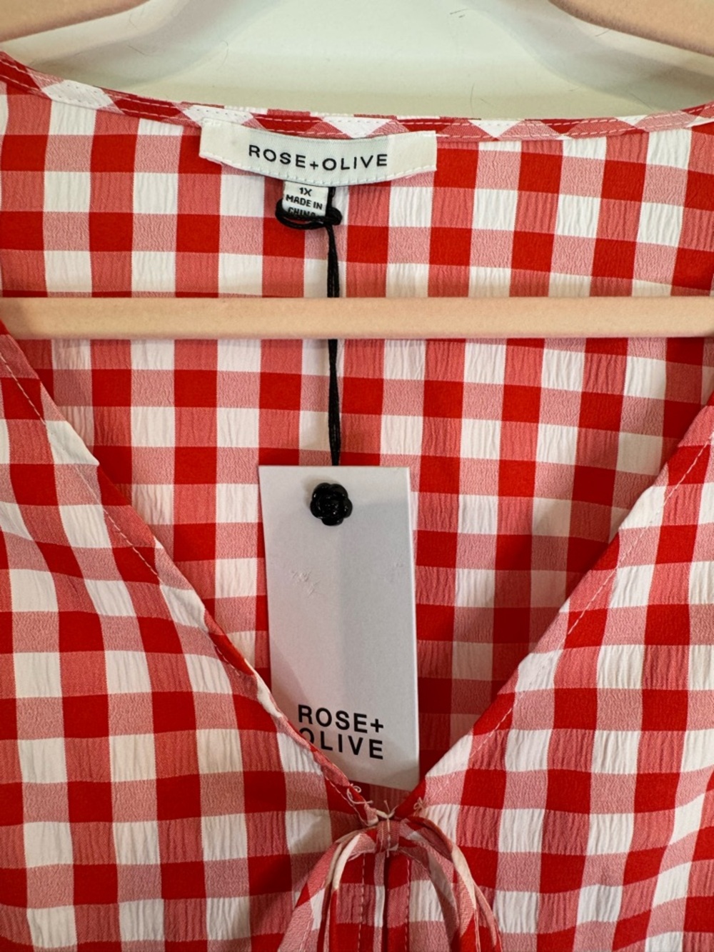 Rose & Olive Red Check Top - Picture 2 of 6